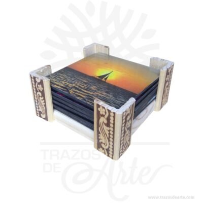 Portavasos Personalizado con borde labrado