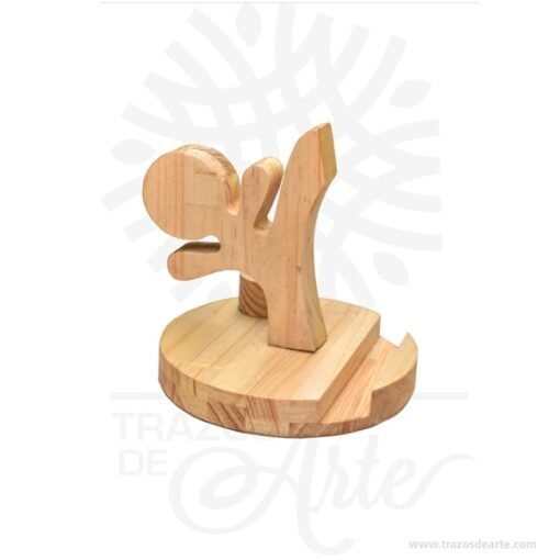 Soporte teléfono karate en madera