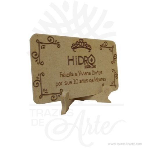Tarjeta regalo conmemorativa para personalizar en MDF