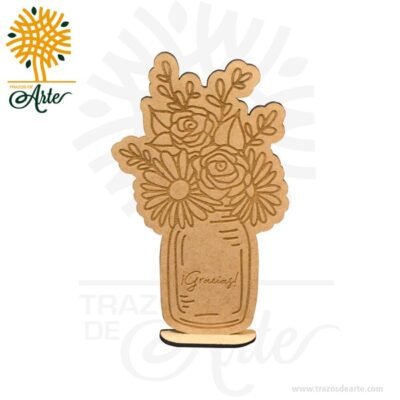 Trofeo de flores mamá en MDF de 3 mm