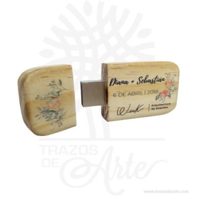 USB en madera de pino 8 gb para personalizar