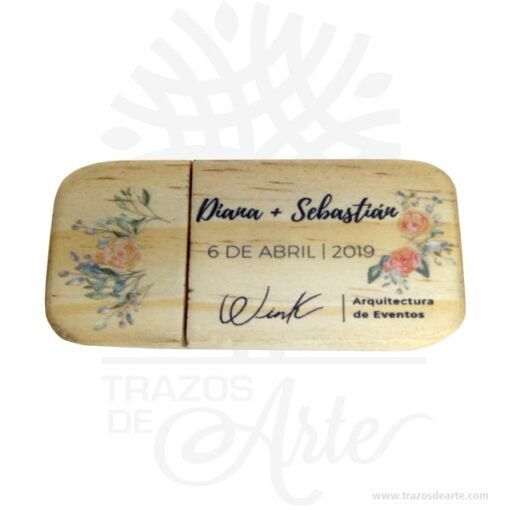 USB en madera de pino 8 gb para personalizar
