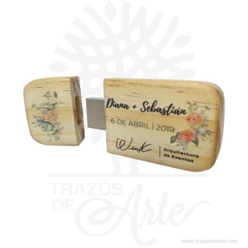 USB en madera de pino 8 gb para personalizar
